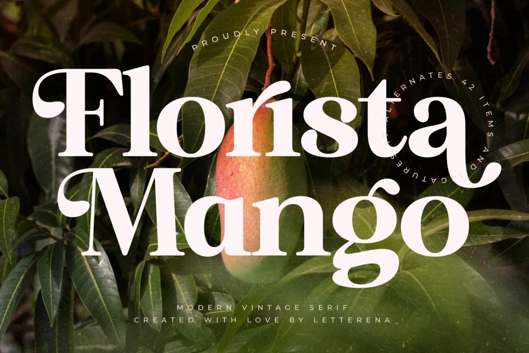 Preview of Florista Mango – Modern Vintage Serif font