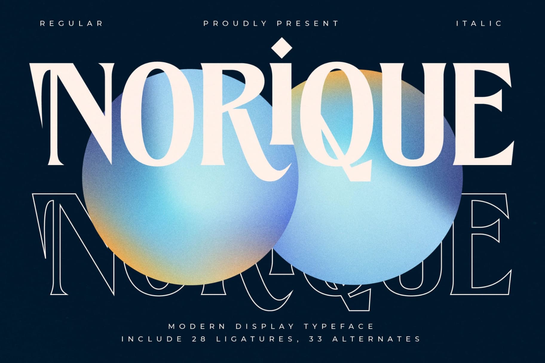 Preview of Norique - Modern Display Typeface font