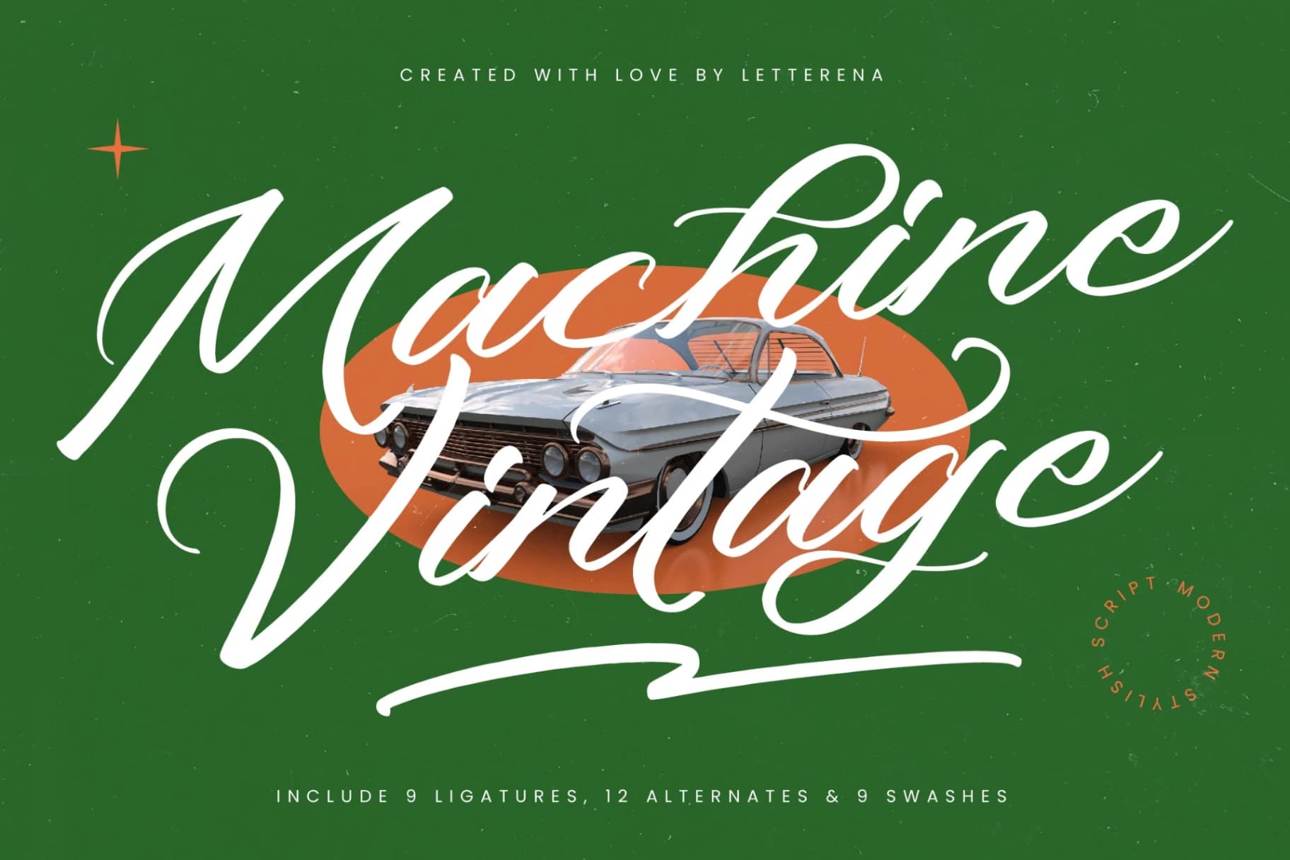 Preview of Machine Vintage – Modern Stylish Script font