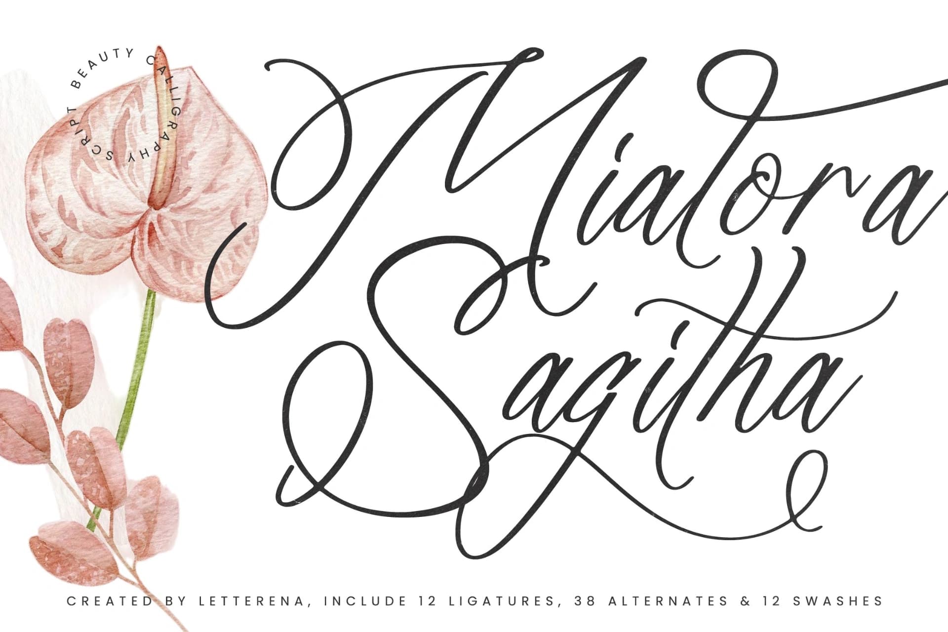 Preview 1 for Mialora Sagitha – Beauty Calligraphy Script