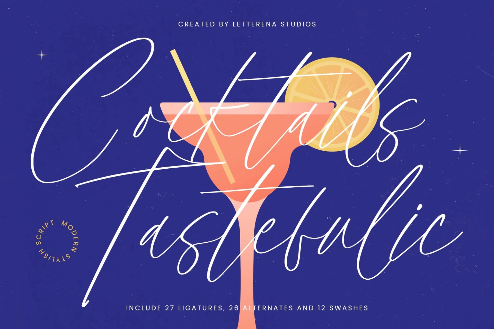 Preview of Cocktails Tastefulic – Modern Stylish Script font