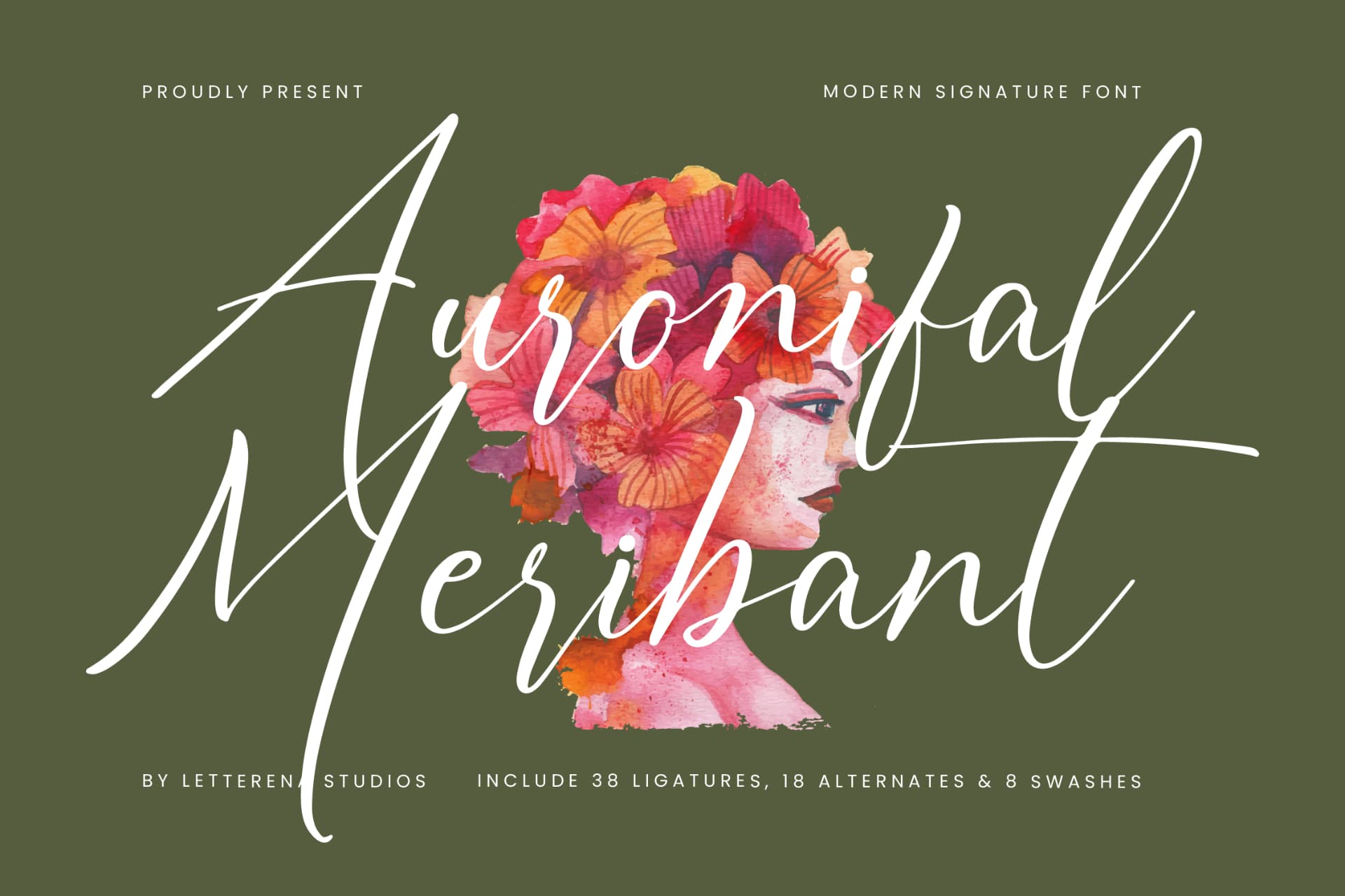 Preview of Auronifal Meribant – Modern Signature Font font