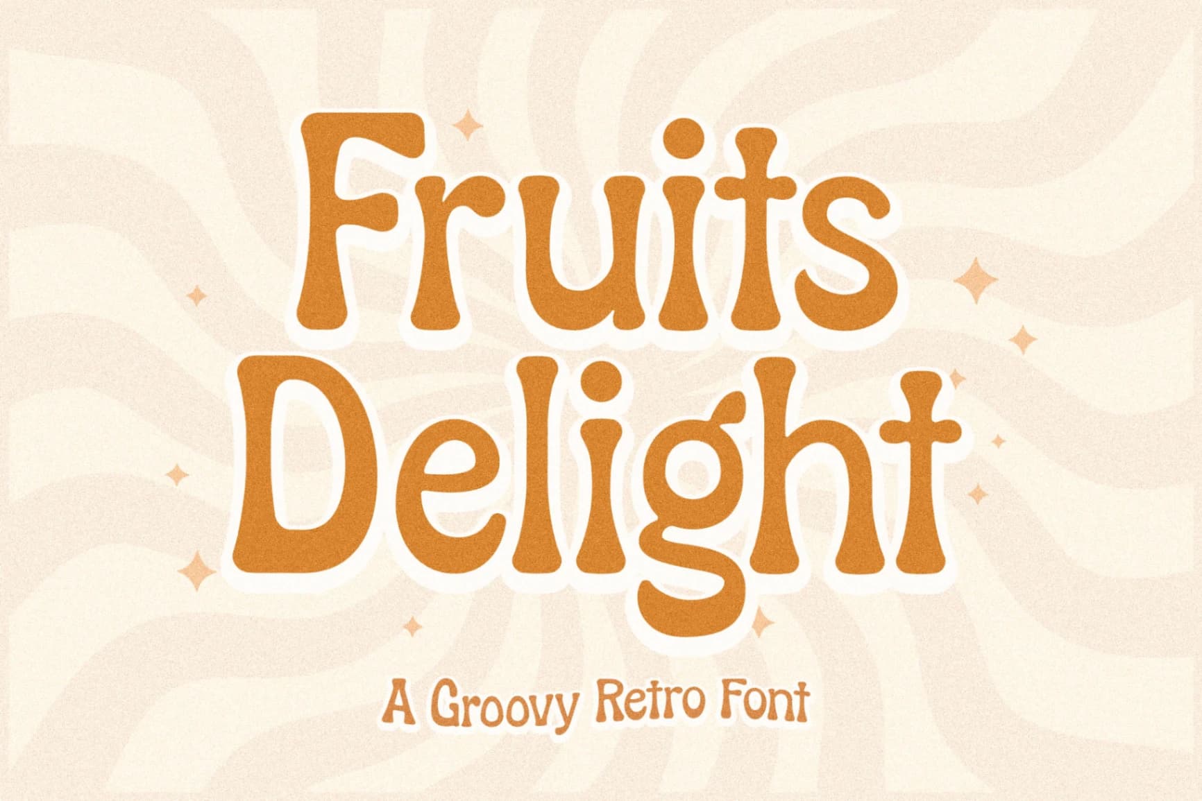 Preview of Fruits Delight - Groovy Retro Font font
