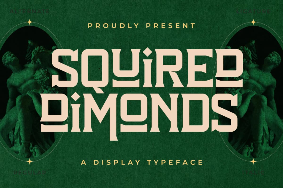 Preview 1 for Squired Dimonds - Display Typeface