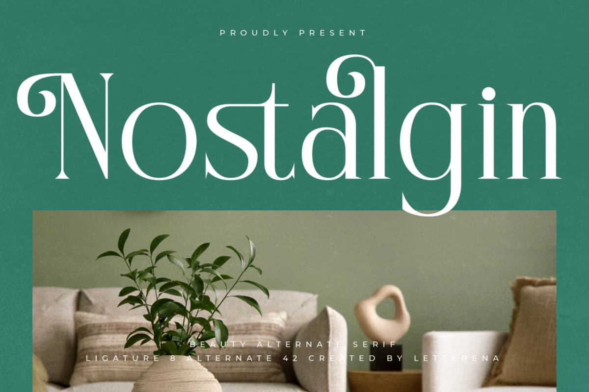 Preview of Nostalgin - Beauty Alternate Serif font