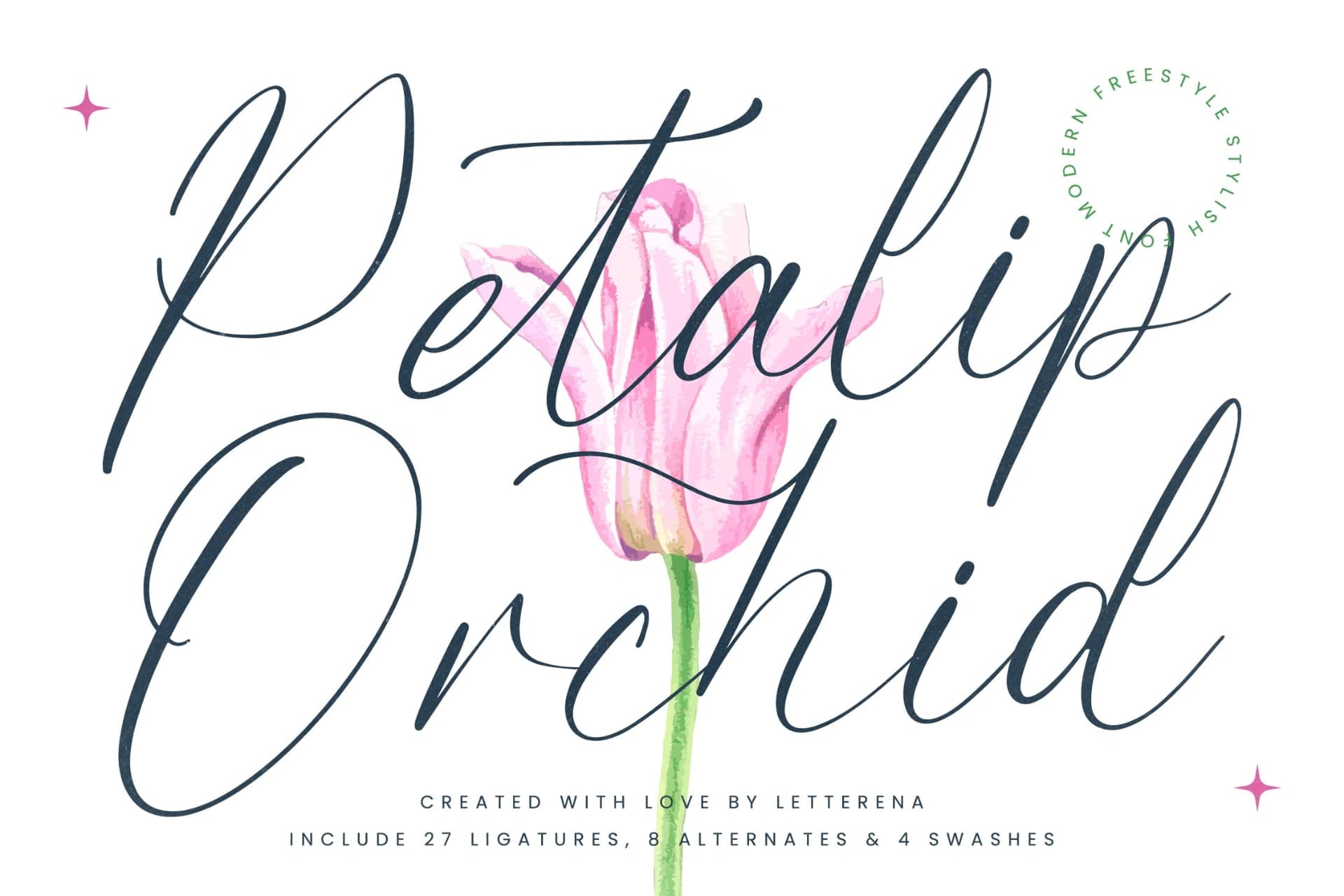 Preview of Petalip Orchid – Modern Freestyle Stylish font