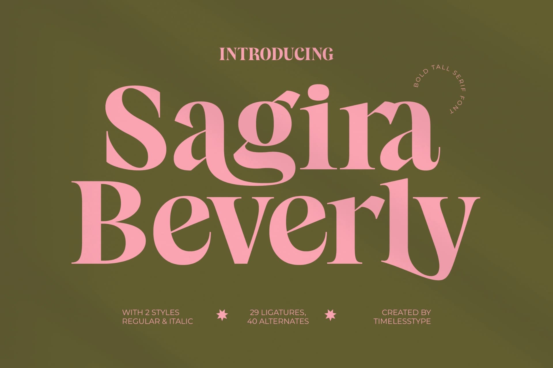 Preview of Sagira Beverly - Bold Tall Serif Font font