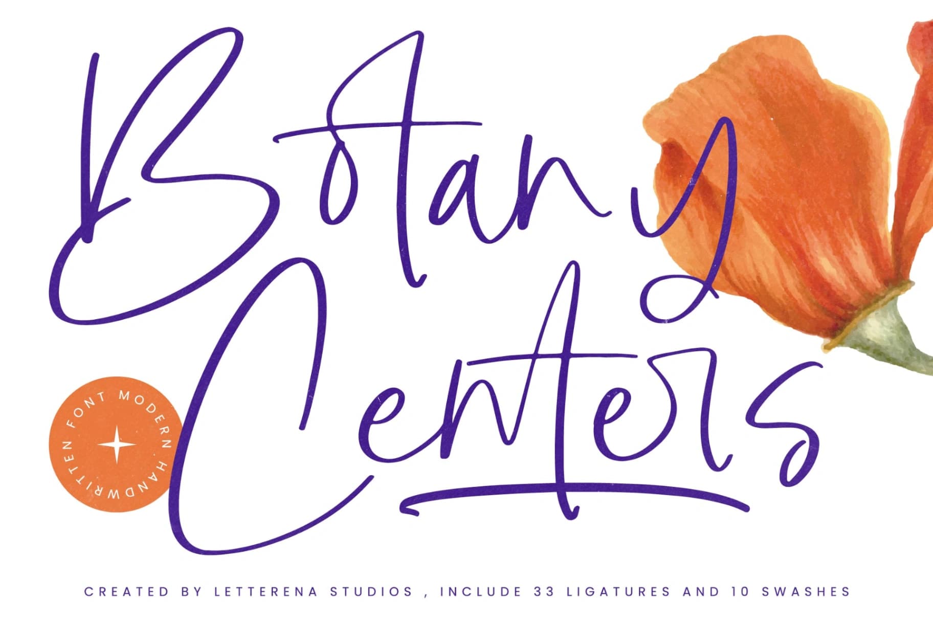 Preview of Botany Centers - Modern Handwritten Font font