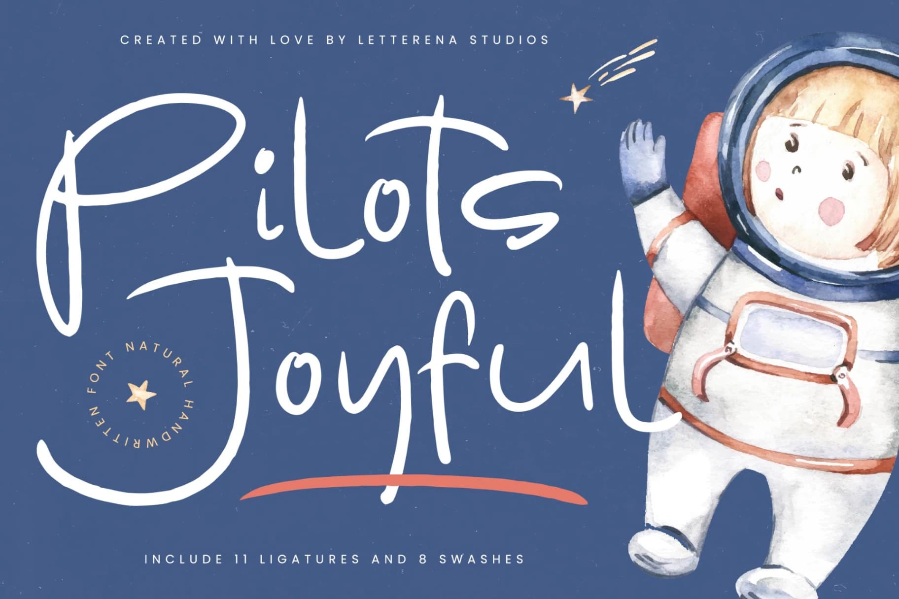 Preview of Pilots Joyful - Natural Handwritten Font font