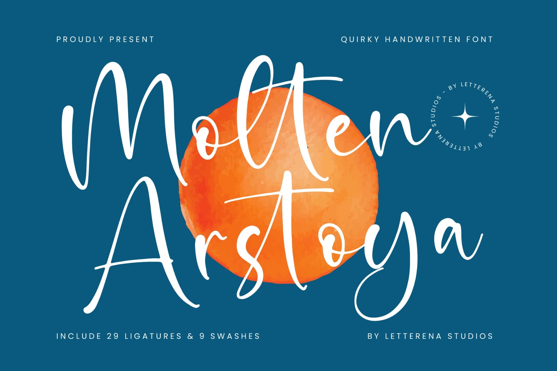 Preview of Molten Arstoya - Quirky Handwritten Font font