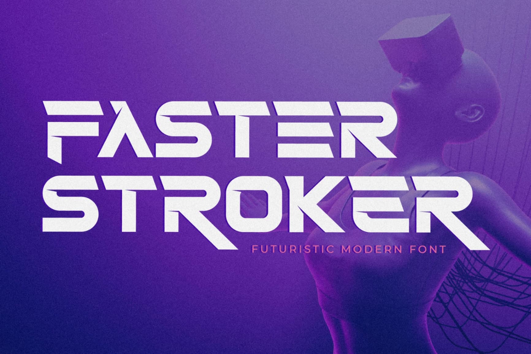 Preview of Faster Stroker - Futuristic Modern Font font