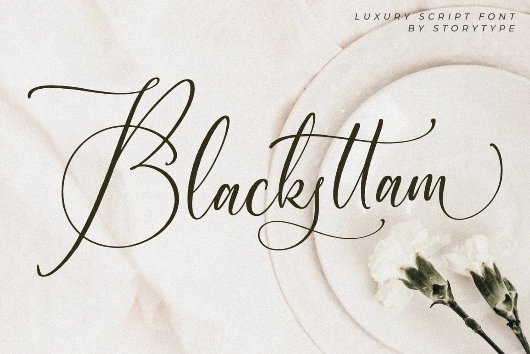 Preview of Blacksttam - Luxury Script Font font