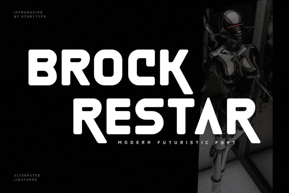 Preview 1 for Brock Restar - Modern Futuristic Font