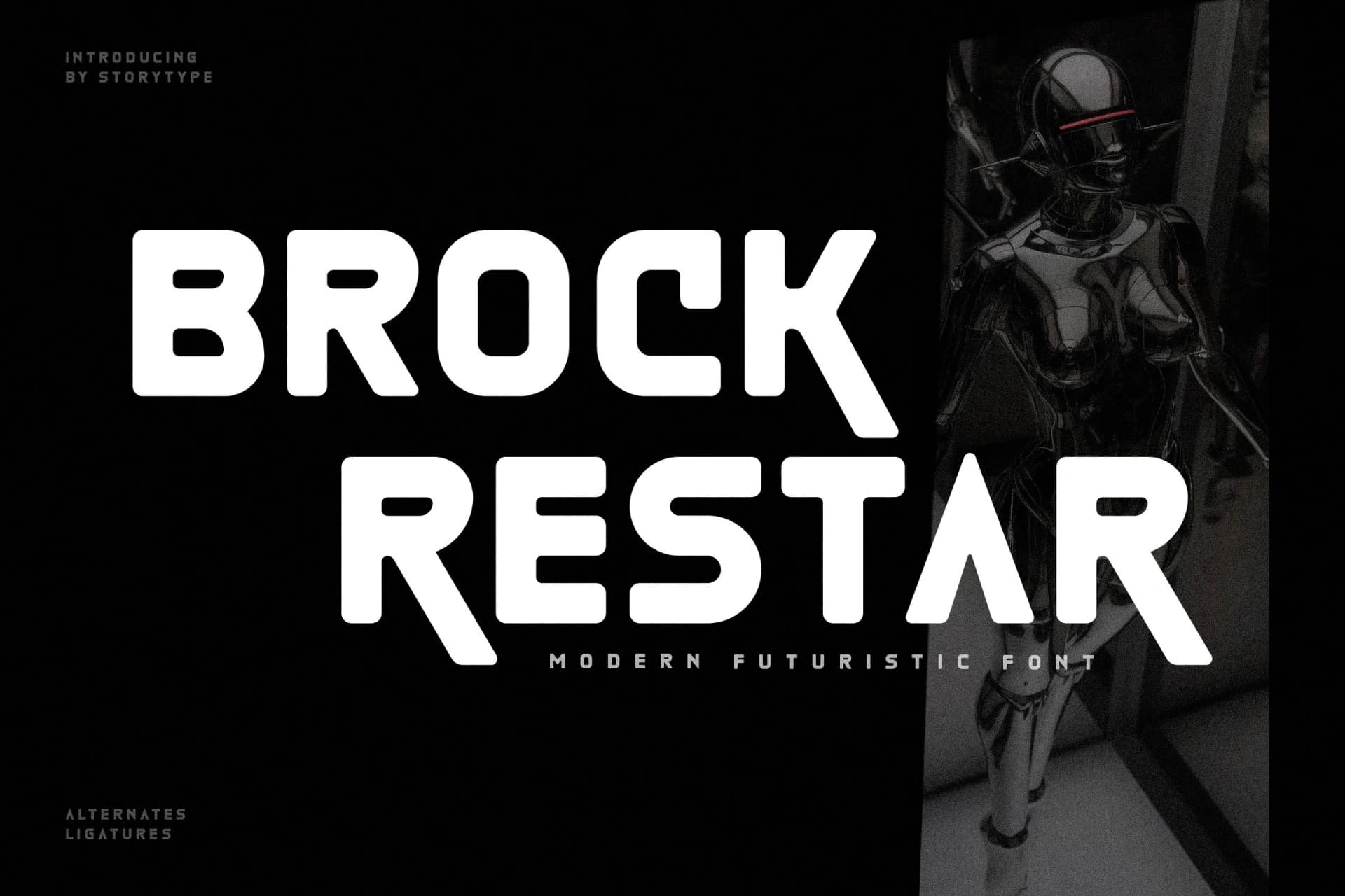 Preview of Brock Restar - Modern Futuristic Font font