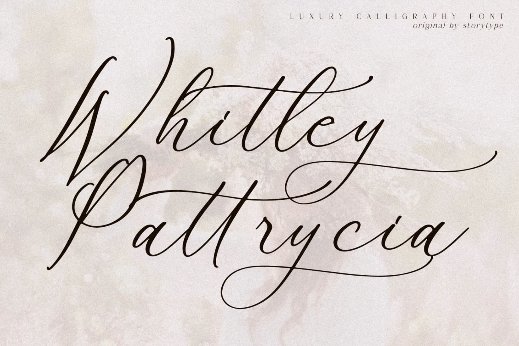 Preview of Whitley Pattrycia - Luxury Calligraphy Font font