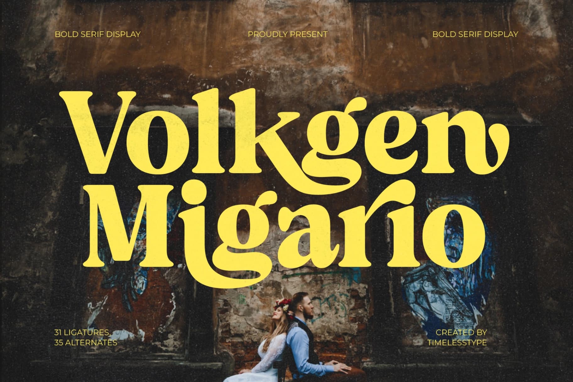Preview of Volkgen Migario - Bold Serif Display Font font