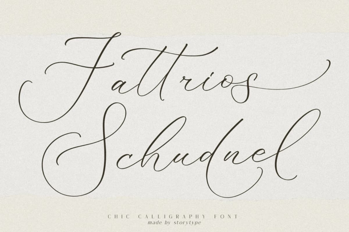 Preview 1 for Fattrios Schudnel - Chic Calligraphy Font