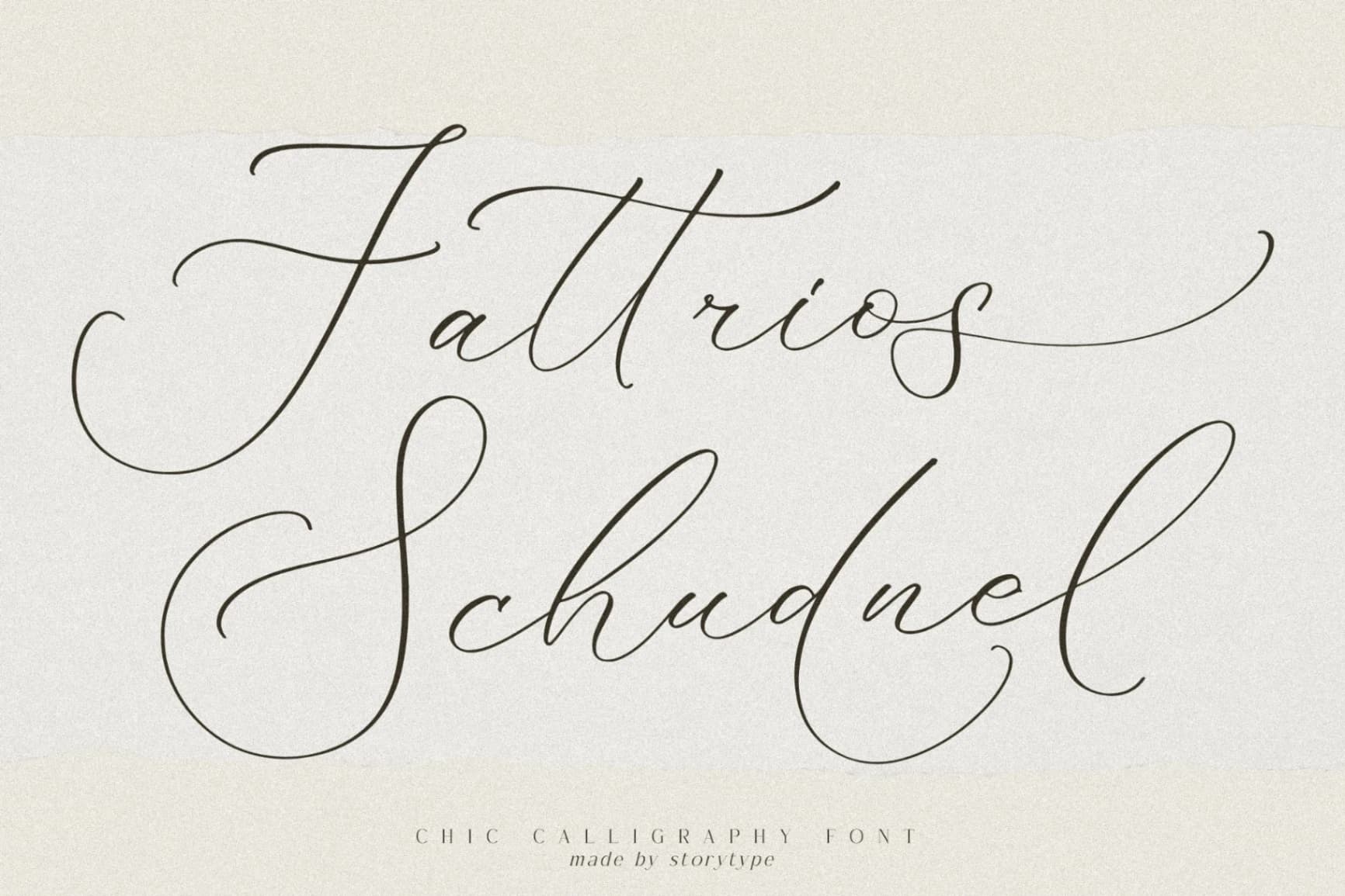 Preview of Fattrios Schudnel - Chic Calligraphy Font font