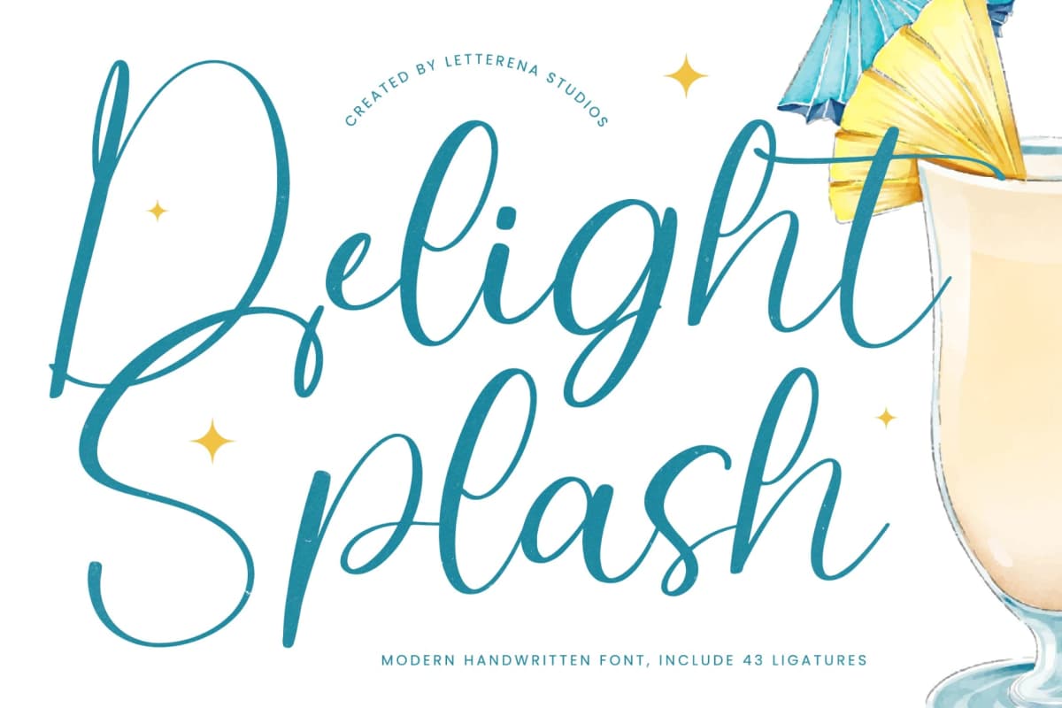 Preview of Delight Splash – Modern Handwritten Font font
