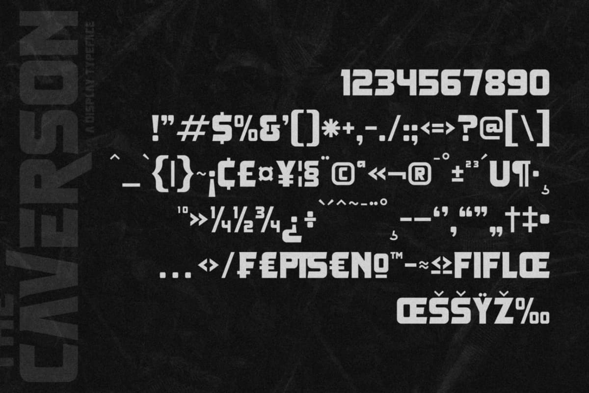 The Caverson - Display Typeface Font font preview 14