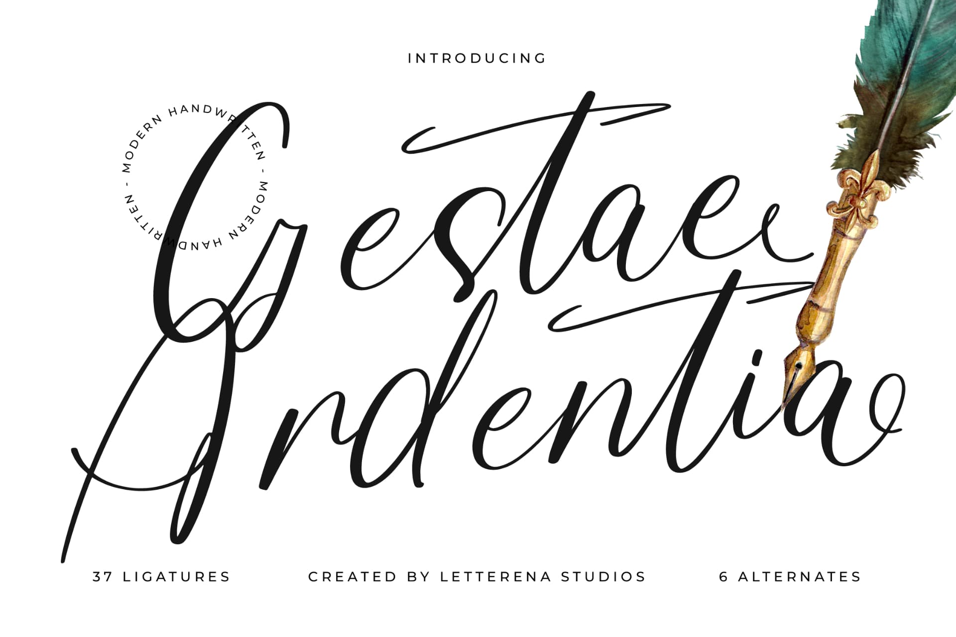 Preview of Gestae Ardentia – Modern Handwritten Font font