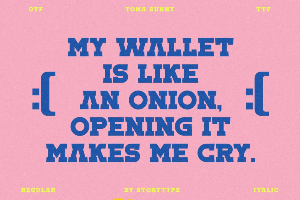 Toma Sunny - Slab Serif Font font preview 4