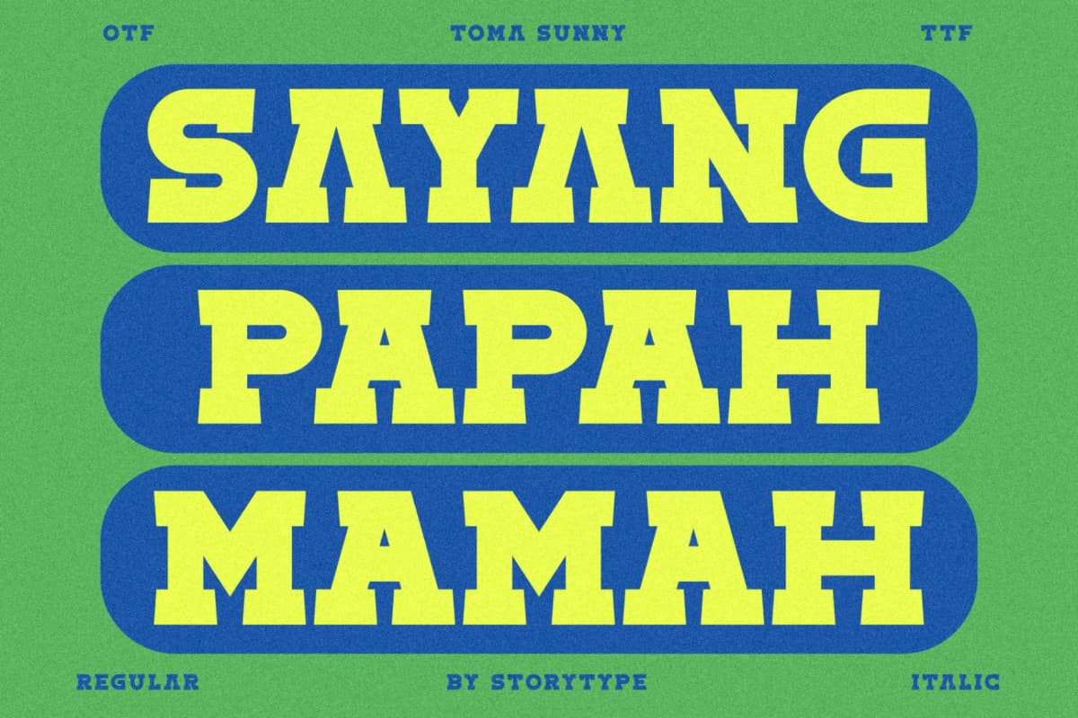 Toma Sunny - Slab Serif Font font preview 3