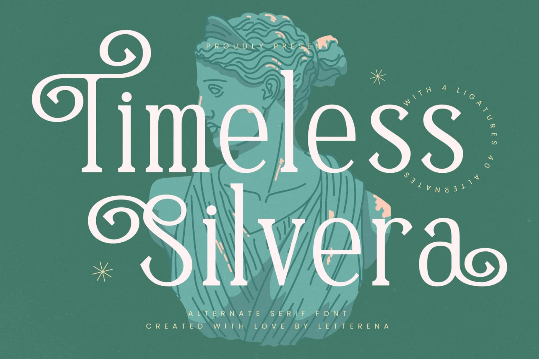 Preview of Timeless Silvera – Alternate Serif Font font
