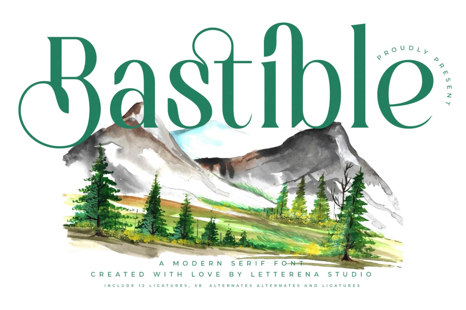 Preview of Bastible – Modern Serif Font font
