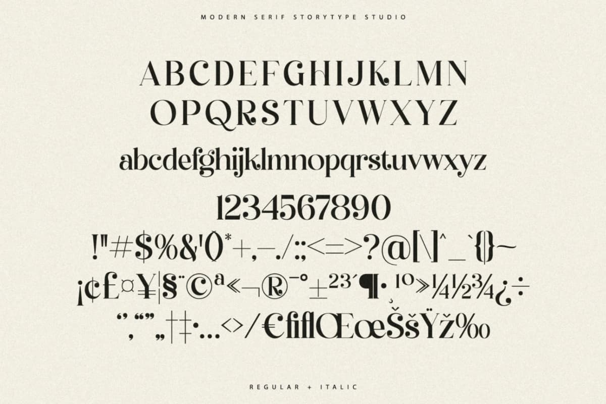 Preview 13 for Qelrage - Modern Serif Font