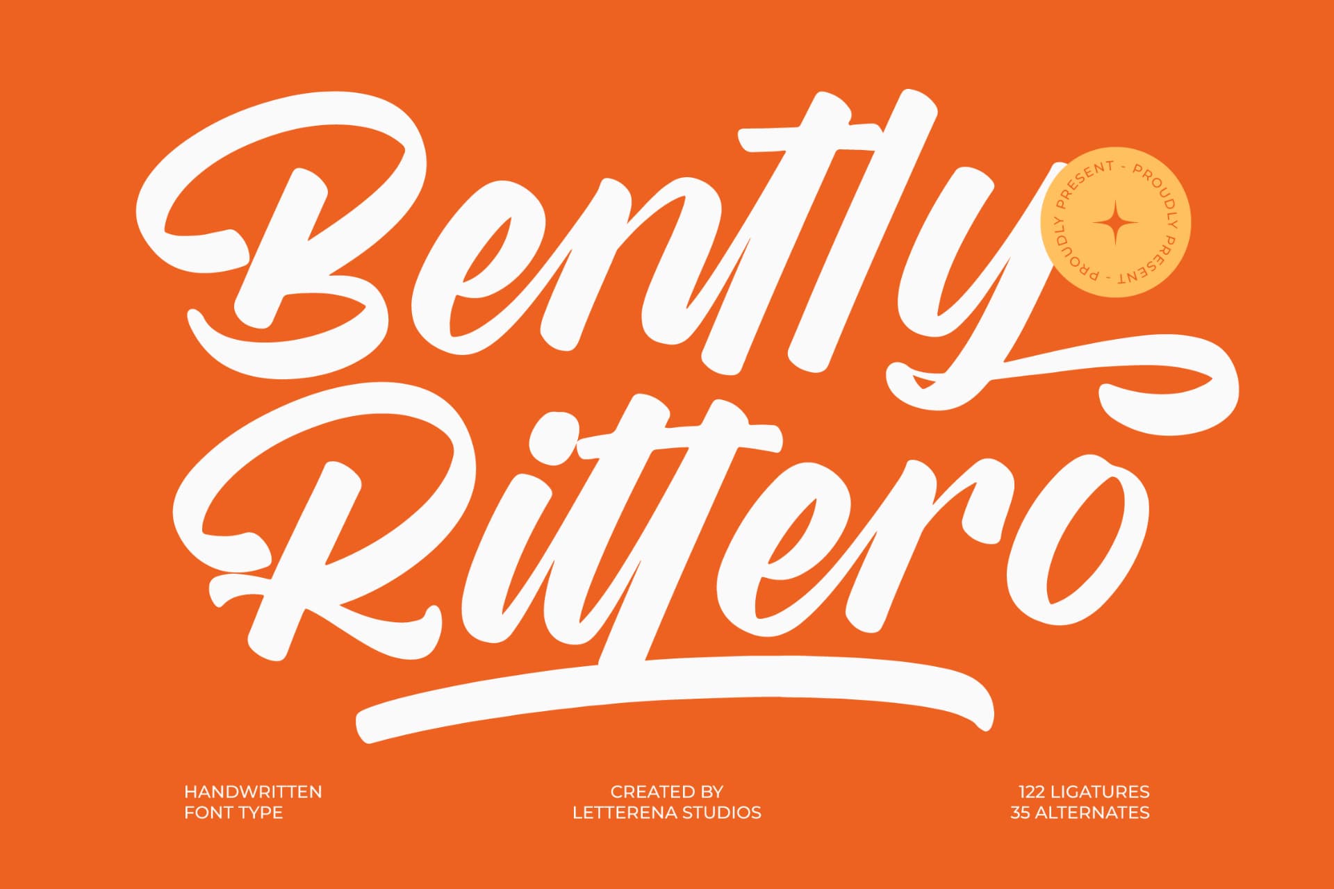 Preview of Bently Rittero - Handwritten Font font