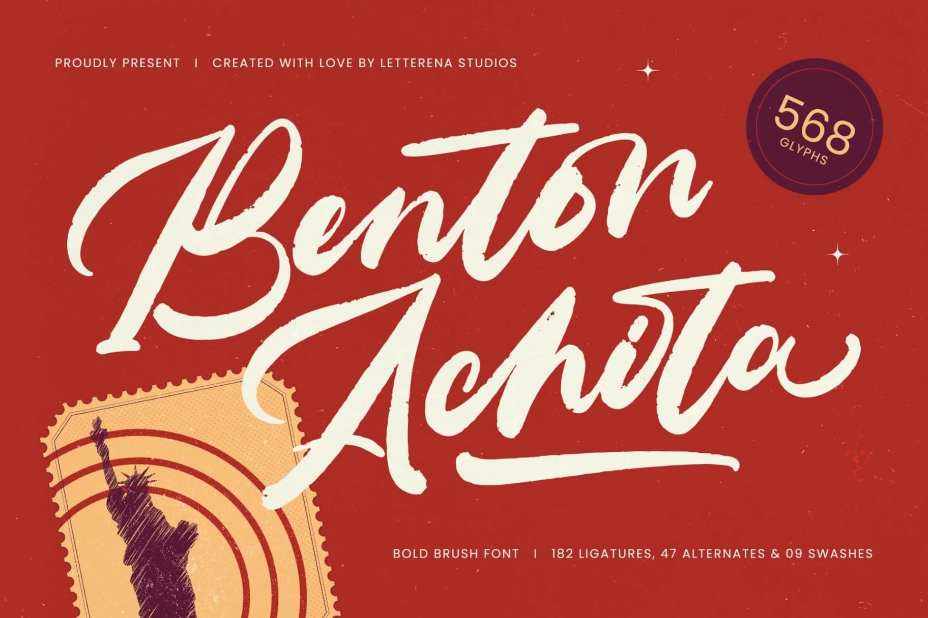 Preview of Benton Achita - Bold Brush Font font