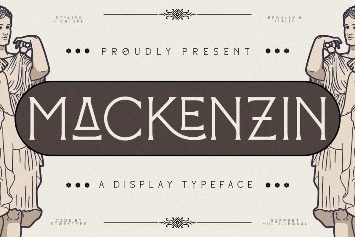 Mackenzin - Display Typeface Font font preview 1