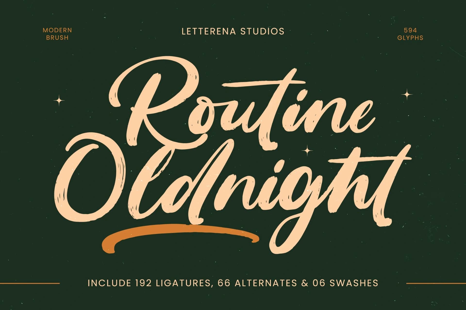 Preview of Routine Oldnight - Modern Brush Font font