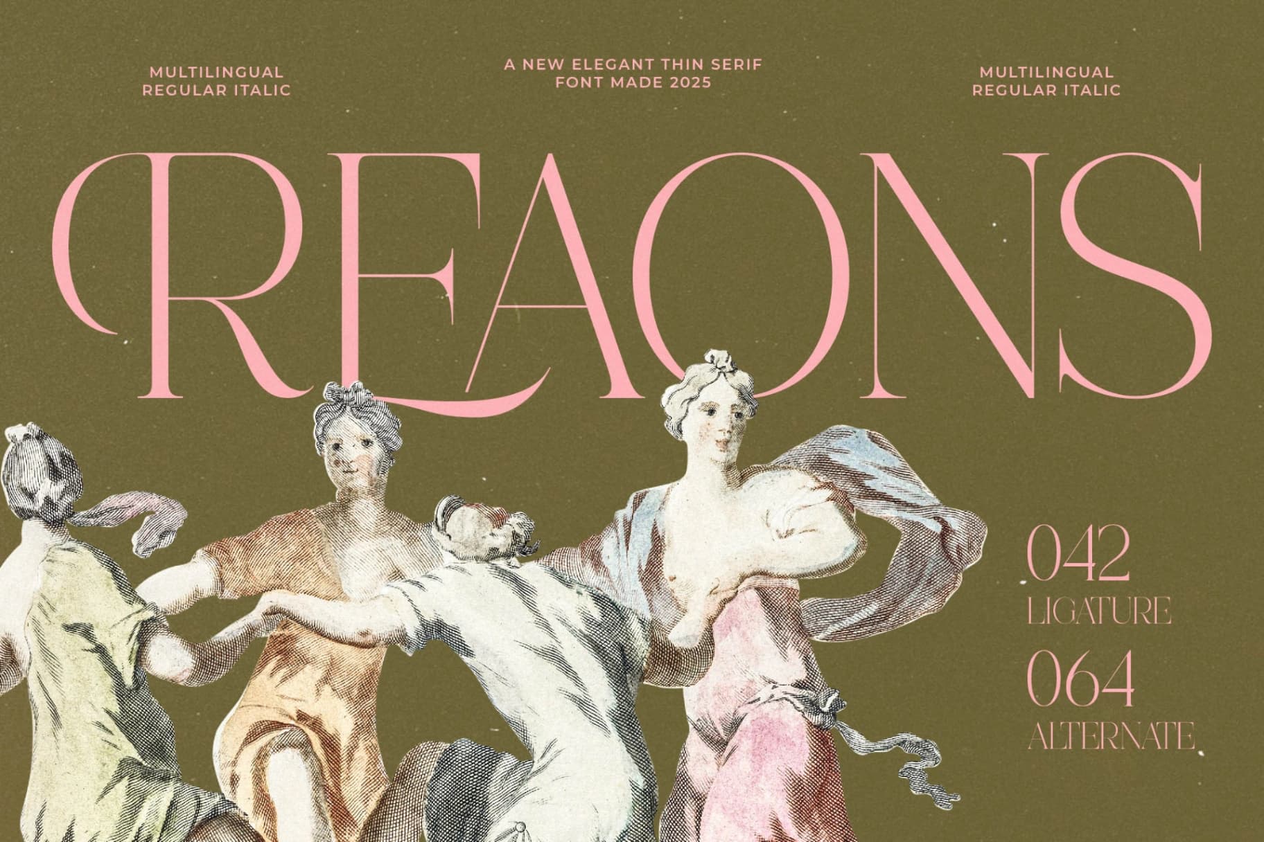 Preview of Reaons - Elegant Thin Serif Font font