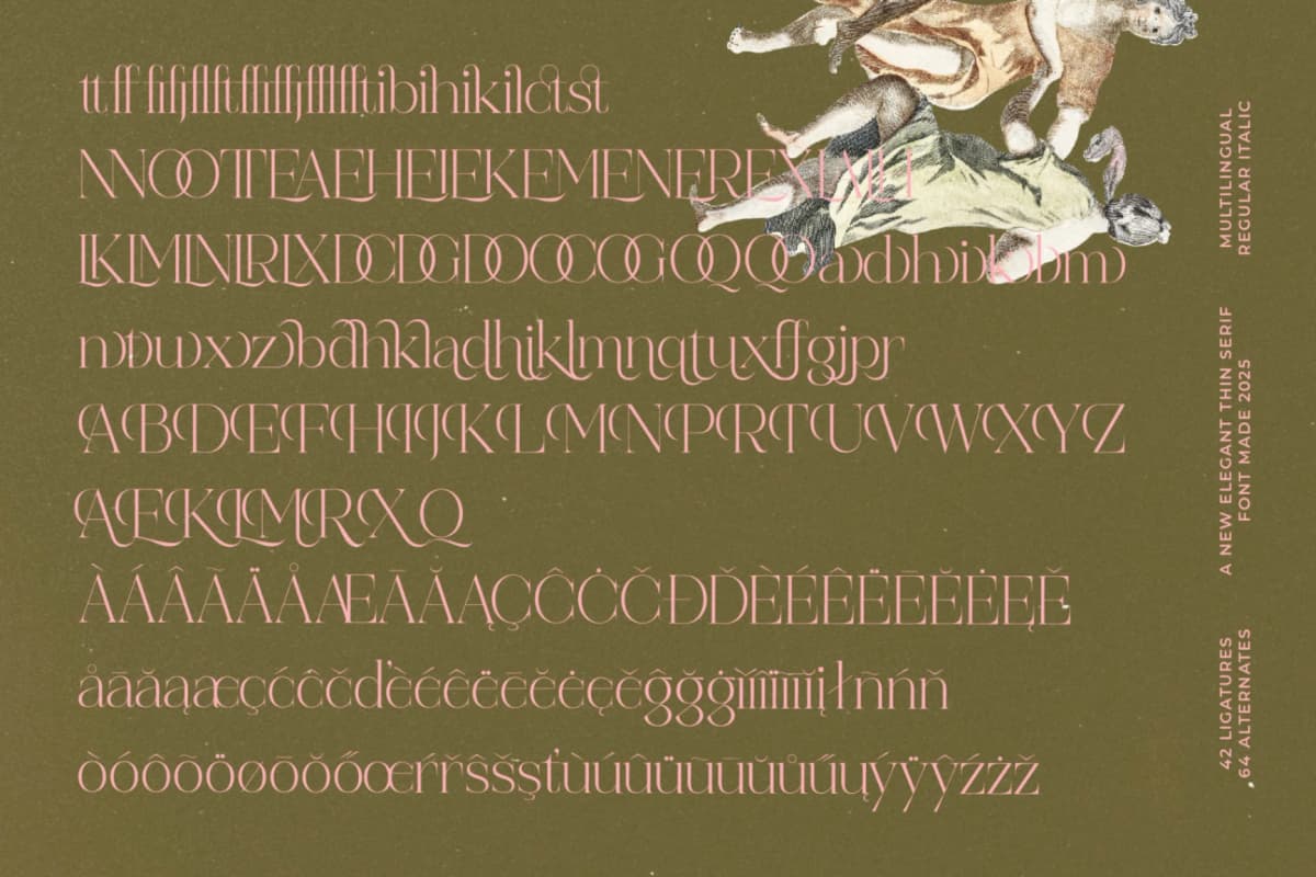 Reaons - Elegant Thin Serif Font font preview 15