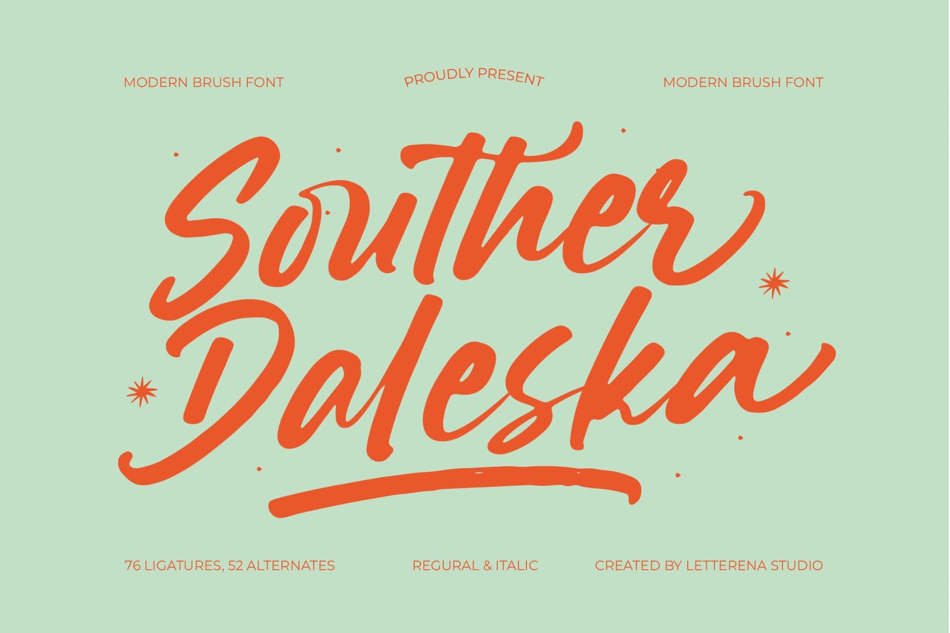 Preview of Souther Daleska – Modern Brush Font font