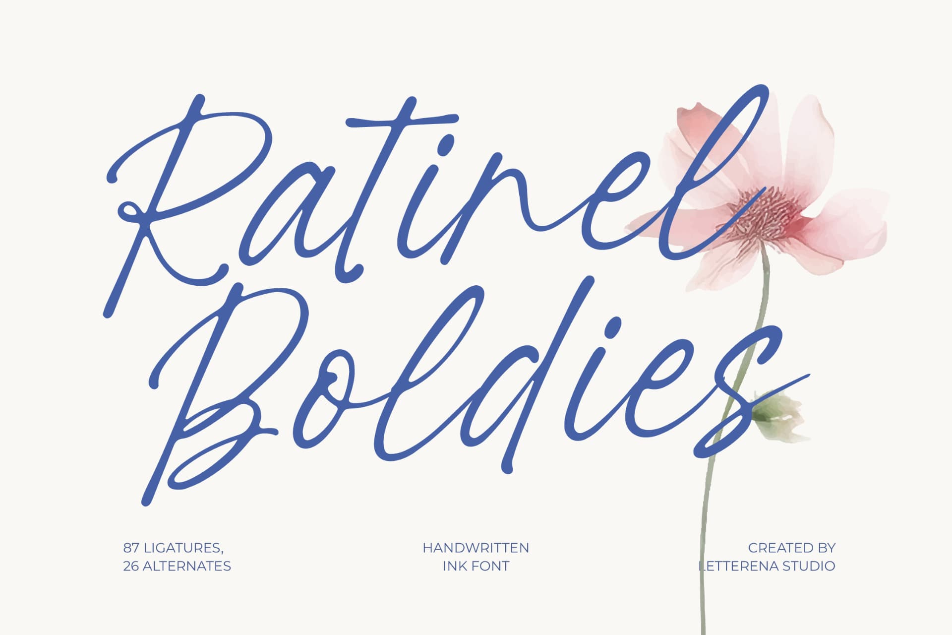 Preview of Ratinel Boldies - Handwritten Ink Font font