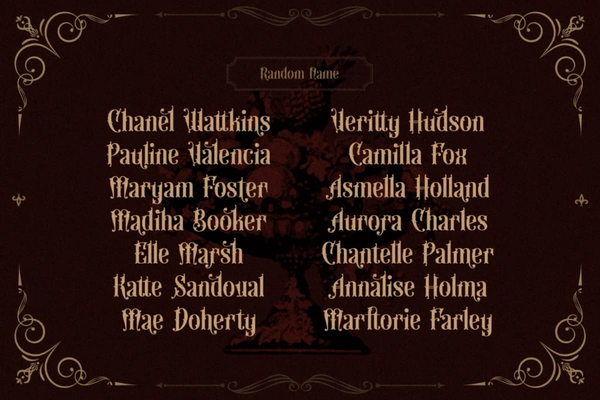 Preview 4 for The Warlock - Victorian Display Font