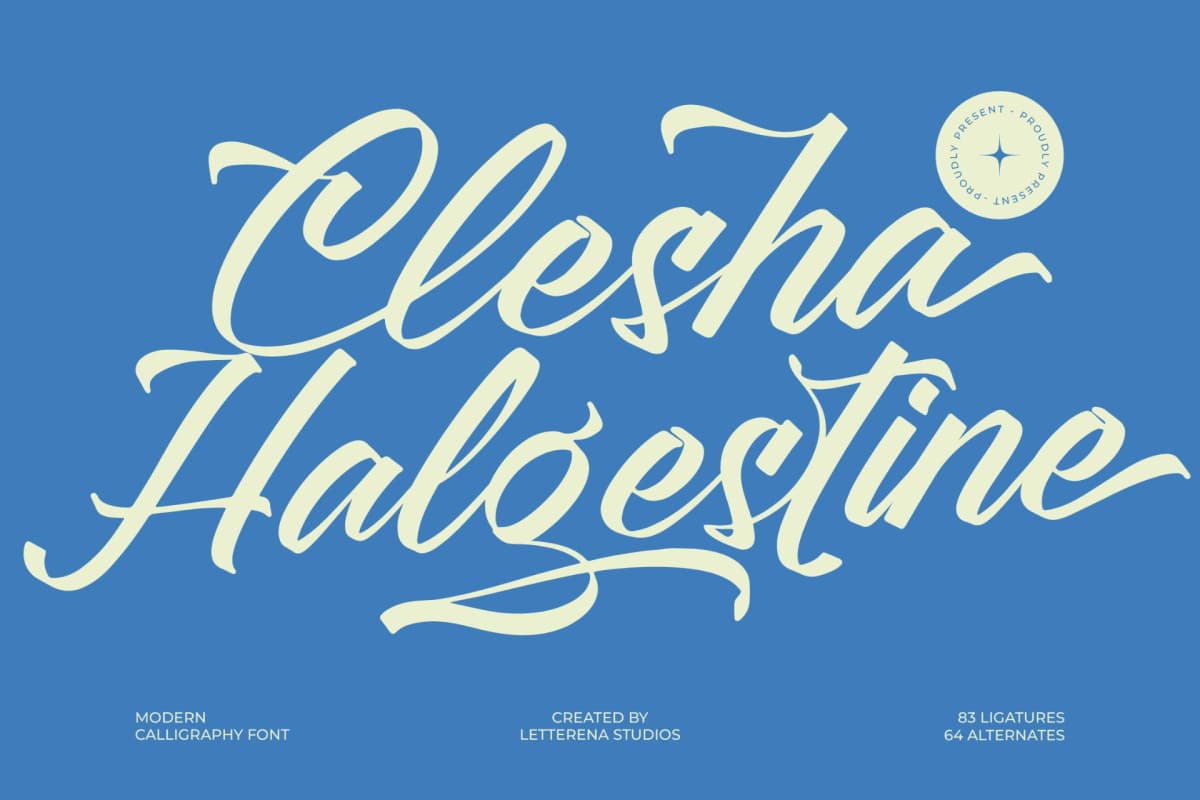Preview of Clesha Halgestine - Modern Calligraphy Font font