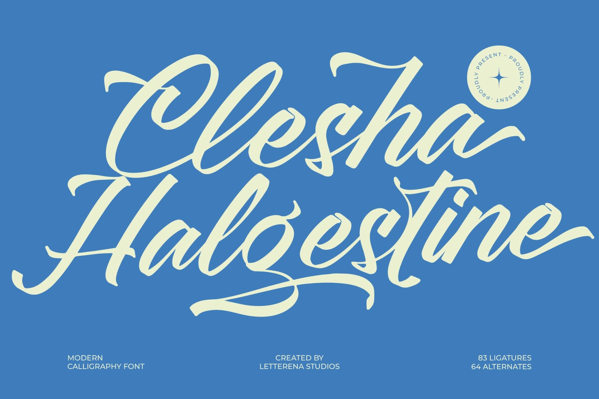Preview of Clesha Halgestine - Modern Calligraphy Font font