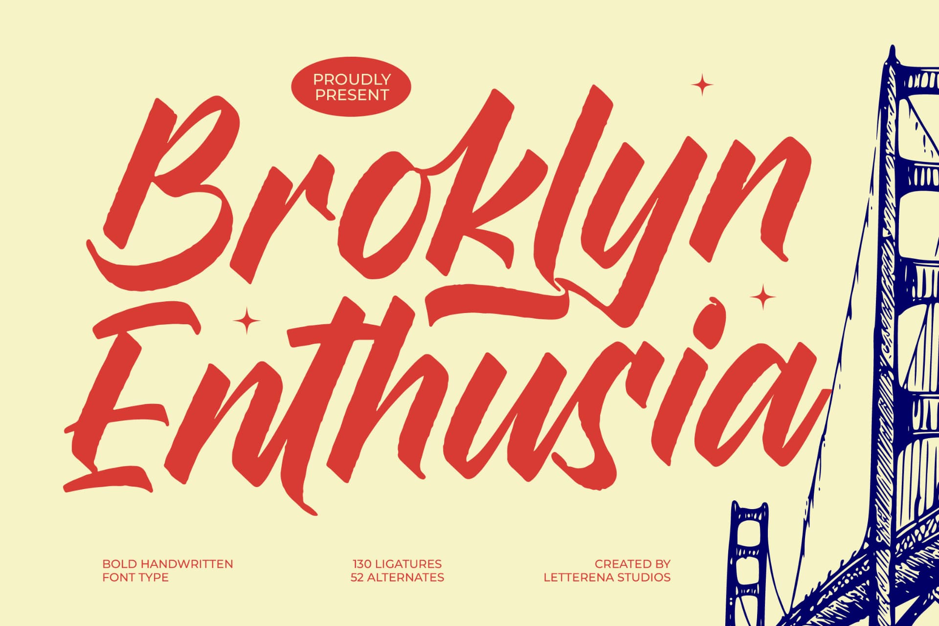 Preview of Broklyn Enthusia - Bold Handwritten Font font