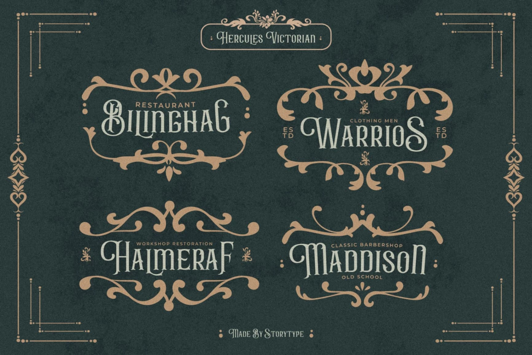 Preview 2 for Hercules - Victorian Typeface Font