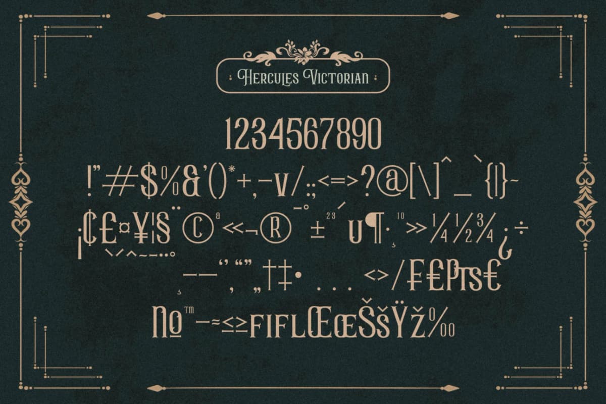 Hercules - Victorian Typeface Font font preview 13