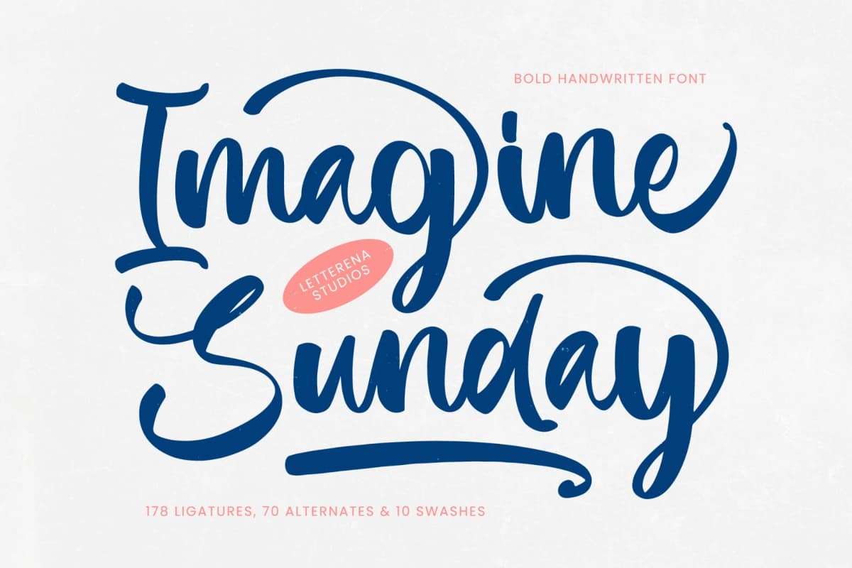 Imagine Sunday - Bold Handwritten Font font preview 1