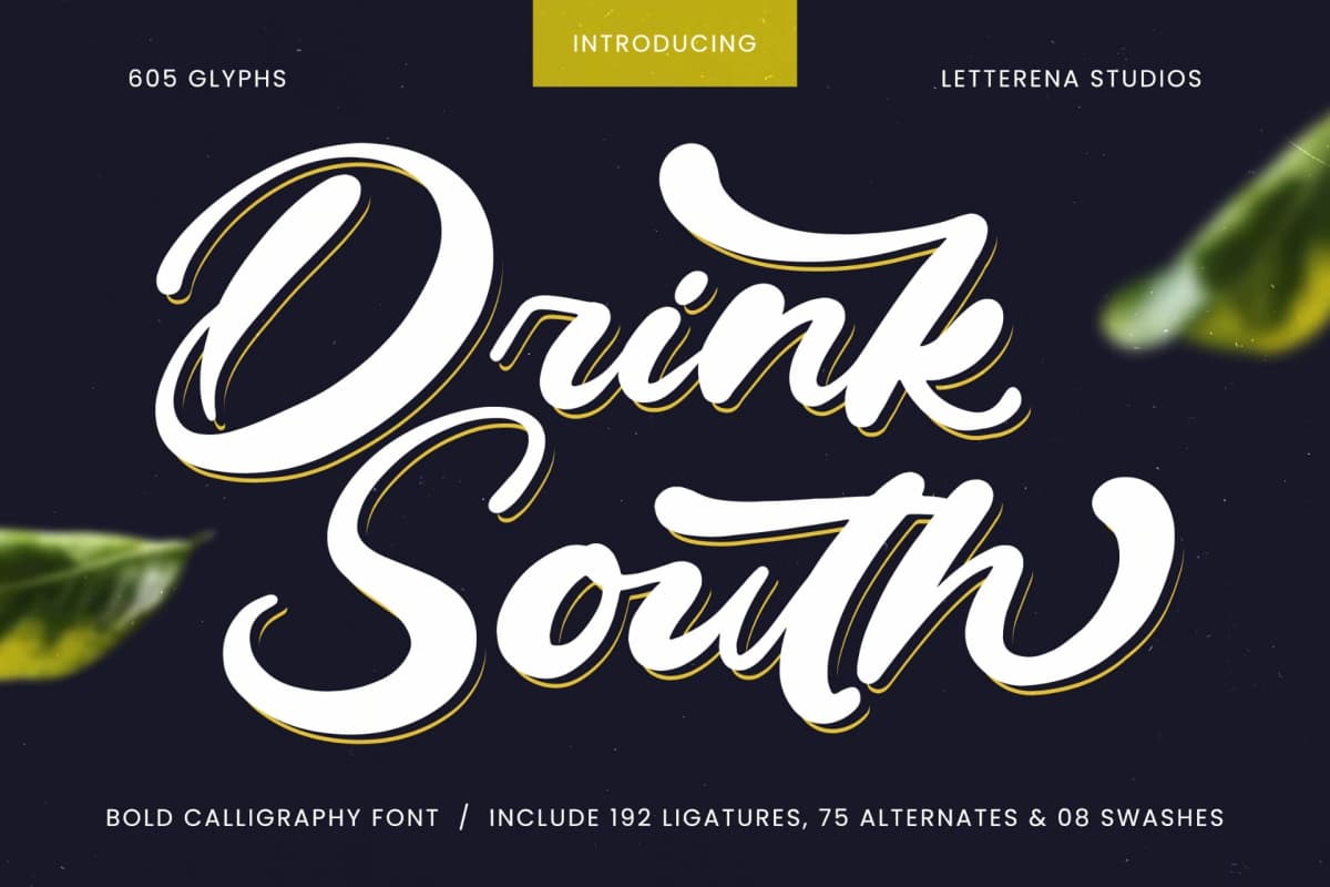 Preview of Drink South - Bold Calligraphy Font font