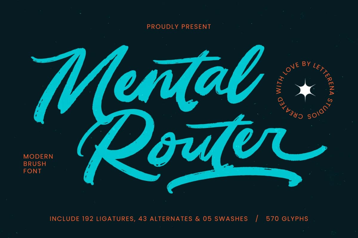 Preview of Mental Router - Modern Brush Font font