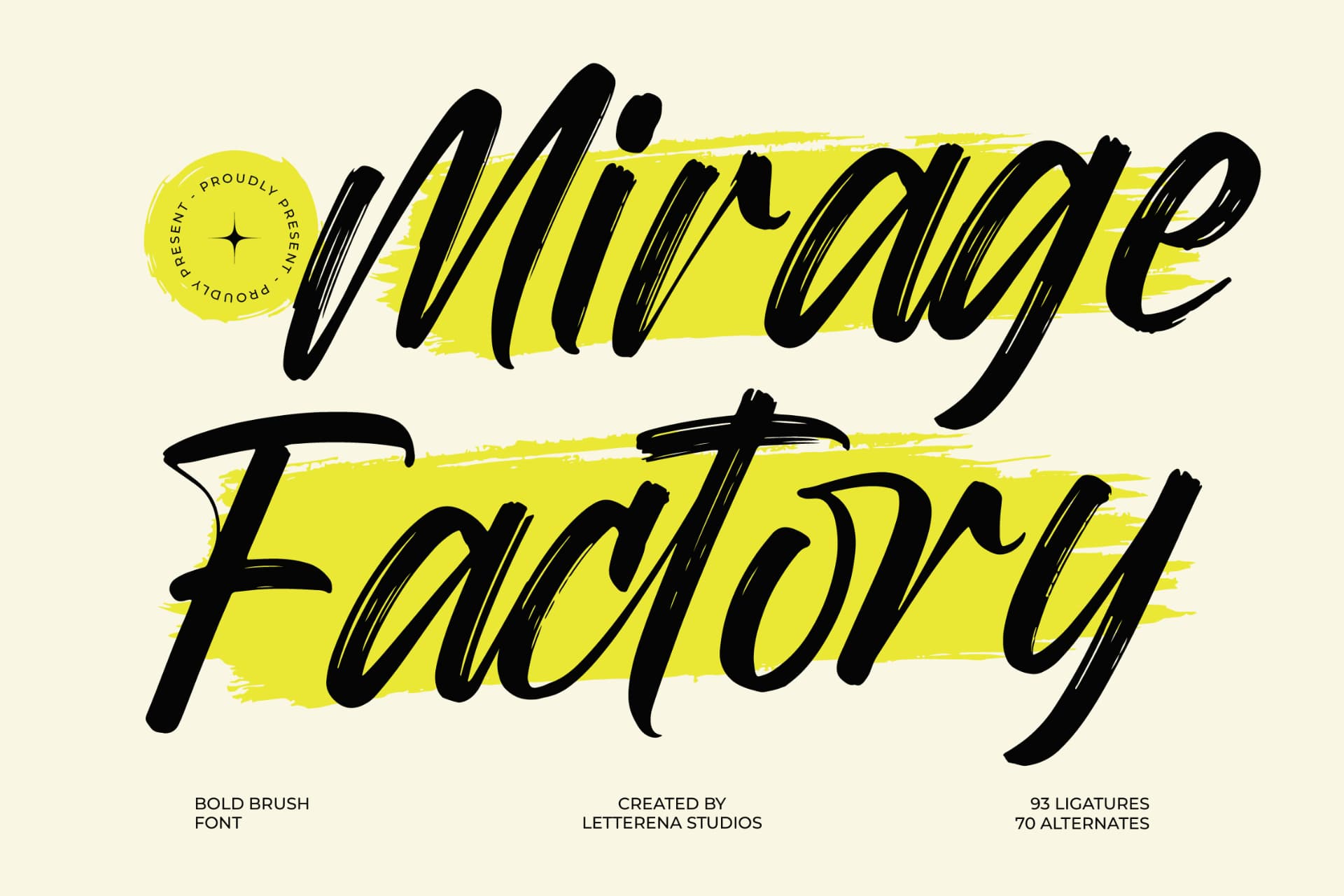 Preview of Mirage Factory - Bold Brush Font font