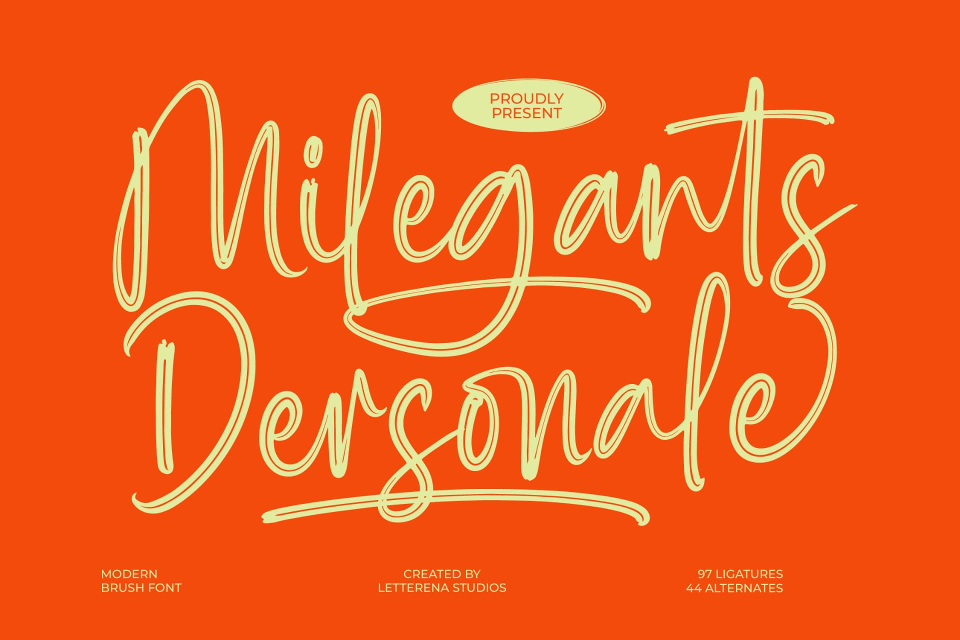 Preview of Milegants Dersonale - Modern Brush Font font