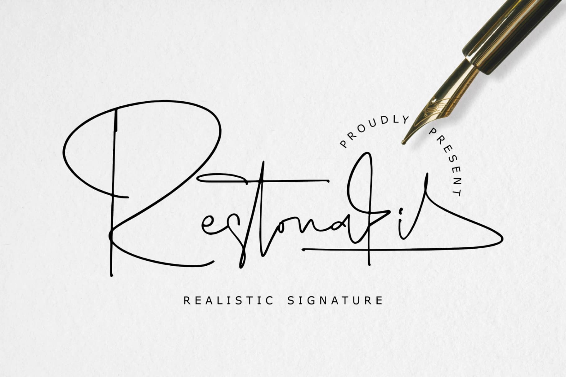 Preview of Restonasi - Realistic Signature Font font
